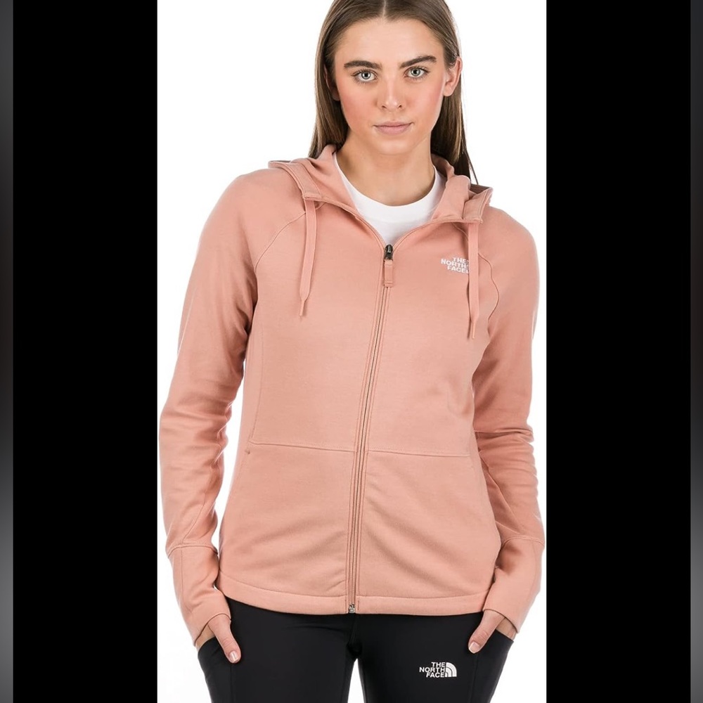 🧡🩷North Face🩷🧡 Blush Coral Pink Fleece Full Zip Jacket Size Medium Women’s